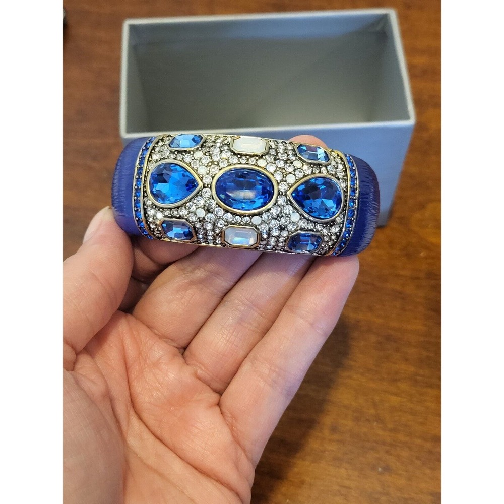 Heidi Daus bracelet hinged with Swarovski Crystals. Signed.